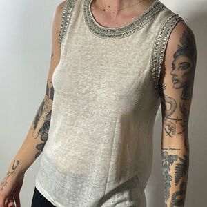 Generation Love Embellished tie back knit T shirt size Small